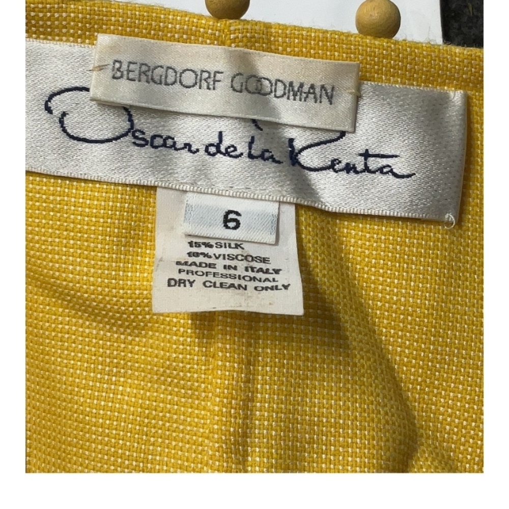 Oscar de la Renta Yellow Silk Blend Garment